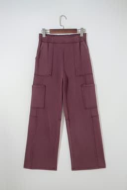 image-Mineral Red Mineral Wash Cargo Patched Pocket Utility Sweatpants
