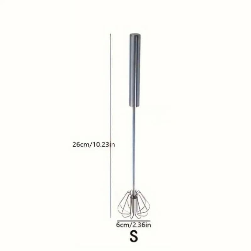 image-Stainless Steel Egg Beater Durable Semi-Automatic Mixer for Effortless Egg Cream Mixing Stirring and Beating for Kitchen Baking