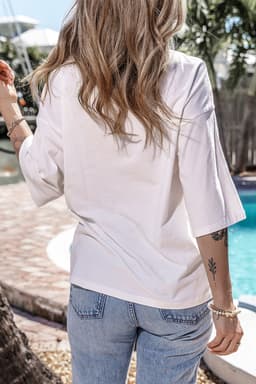 image-Moonlight Jade Colorblock Star Patched Half Sleeve Tee