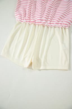 image-Pink Stripe Color Block Polo and Skort 2-Piece Set