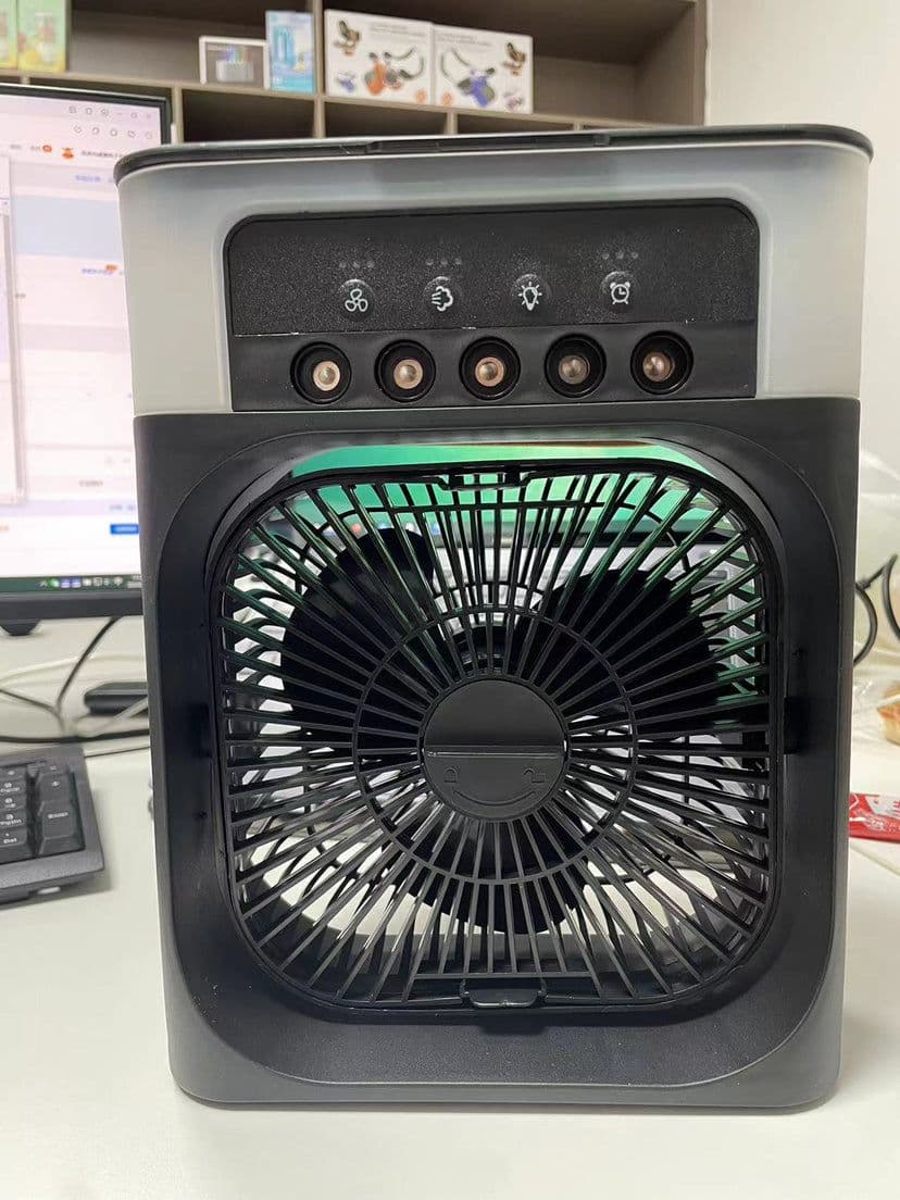 image-Cross-border new small air cooler five-hole spray fan usb desktop humidification air conditioning cooling fan cooler fan