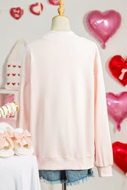 image-Light Pink Love Like Jesus Mock Neck Sweatshirt