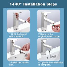 image-1080° Bathroom Water Tap Nozzle Universal Rotation Faucet Extender Sprayer Kitchen Tap Extend Adapter Aerator 2 Spray Modes