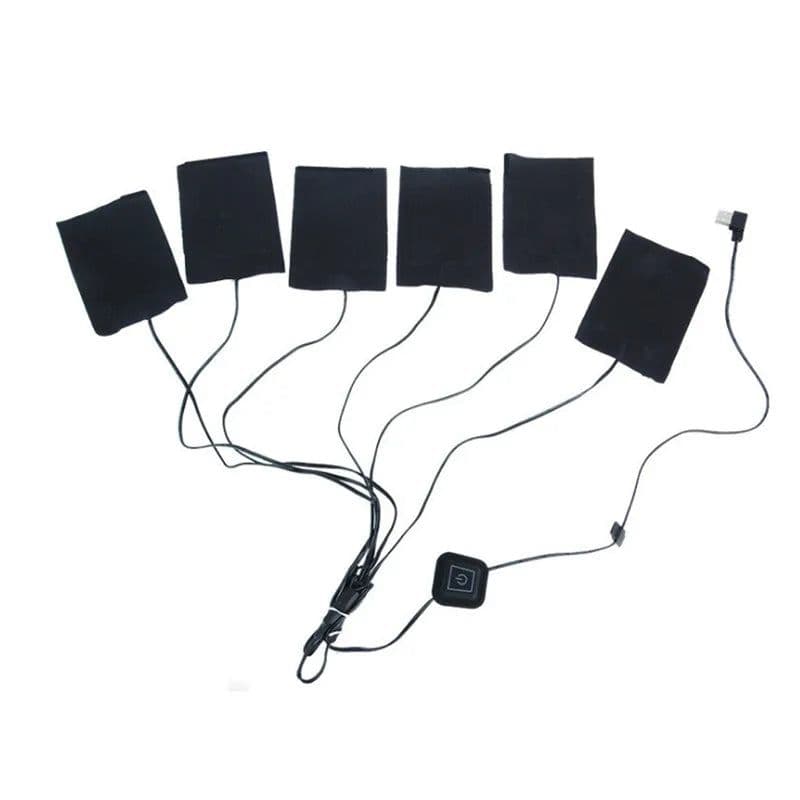 image-USB Charging Clothing Heating Pad 45℃-65℃ Vest Heater Winter Warm Camping Hiking Ski Cycling Pants Carbon Fiber Heated Pads