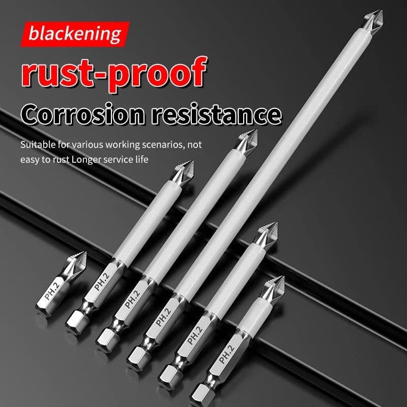 image-6 PCs Non-Slip Magnetic Cross Head Household Electric Driver Screw Set - High Hardness Hand Drill Bits for Electric Screwdrivers