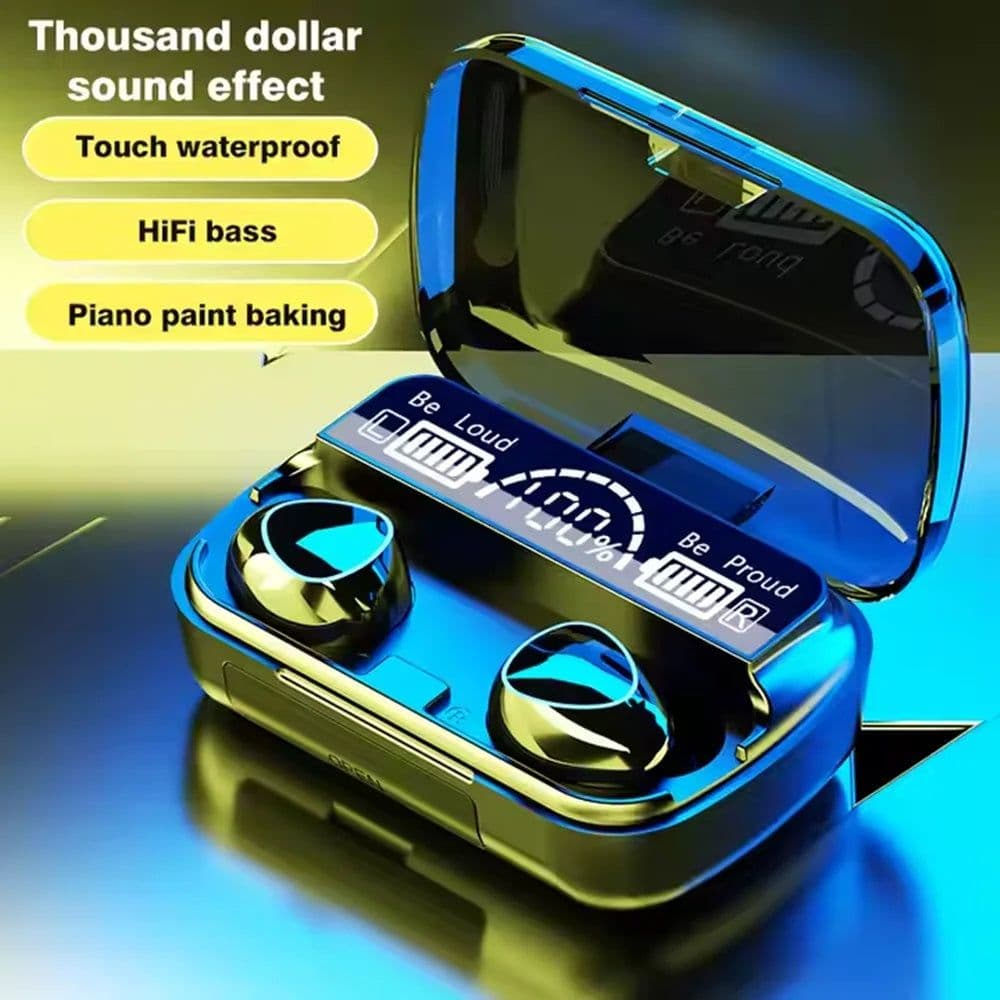 image-New Arrival M10 Earphone Wireless Headset High Quality Perfect Sound Earbuds Sports Game Music BT Headphone with Power Bank