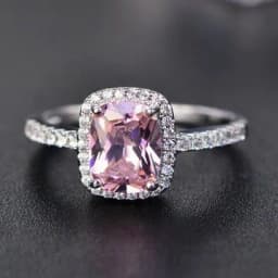 image-wish hot sale multi-color treasure ring European and American foreign trade classic square diamond engagement ring 925 silver plated hand jewelry