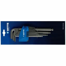 image-Allen Key Set WITTE 1,5-2-2,5-3-4-5-6-8-10 mm Hexagonal Allen Key Set 9 Pieces