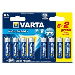 image-Alkaline Battery Varta LR6 AA 1,5V High Energy (8 pcs)