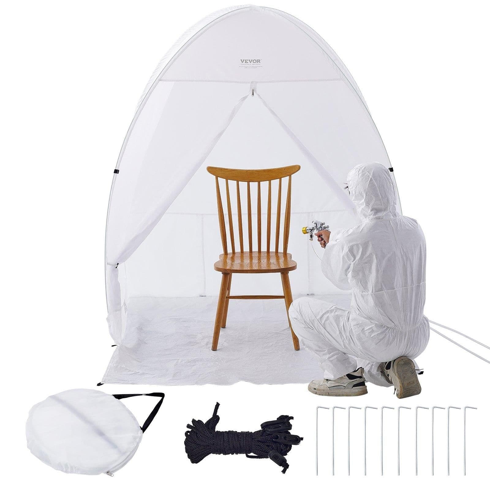 image-VEVOR Spray Paint Shelter, 60 x 60 x 70 in Pop-Up Portable Spray Paint Tent with Built-In Floor, Exhaust Window and Storage Bag, Foldable Paint Booth for Furniture, DIY Hobby Tool Painting Station