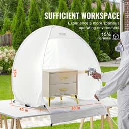 image-VEVOR Spray Paint Shelter, 40 x 35 x 40 in Pop-Up Portable Spray Paint Tent with Built-In Floor, Exhaust Window and Storage Bag, Foldable Paint Booth for Furniture, DIY Hobby Tool Painting Station
