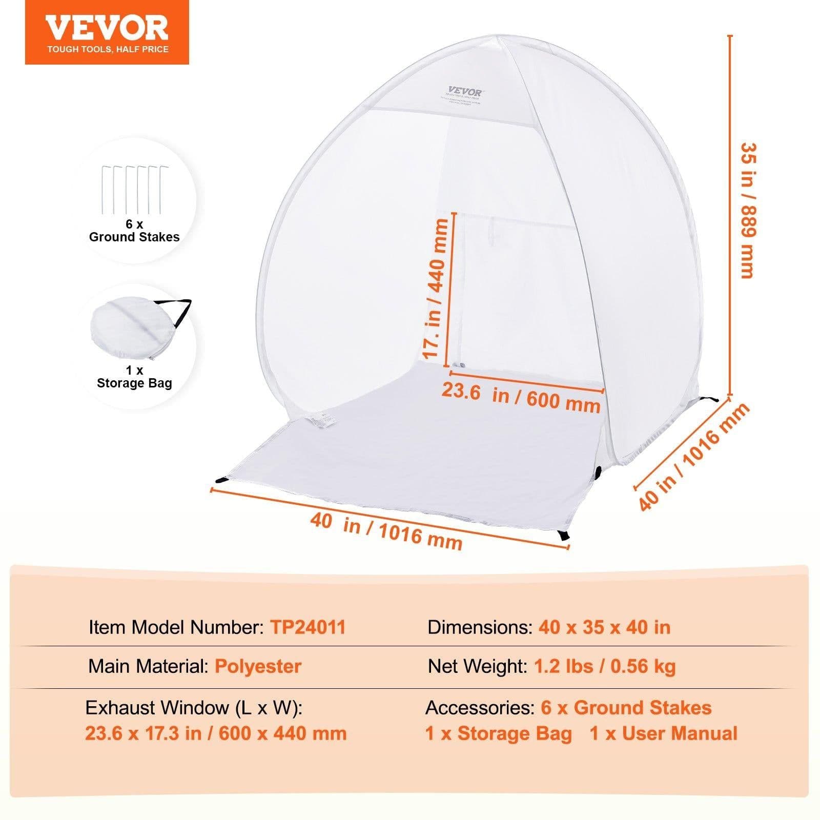 image-VEVOR Spray Paint Shelter, 40 x 35 x 40 in Pop-Up Portable Spray Paint Tent with Built-In Floor, Exhaust Window and Storage Bag, Foldable Paint Booth for Furniture, DIY Hobby Tool Painting Station