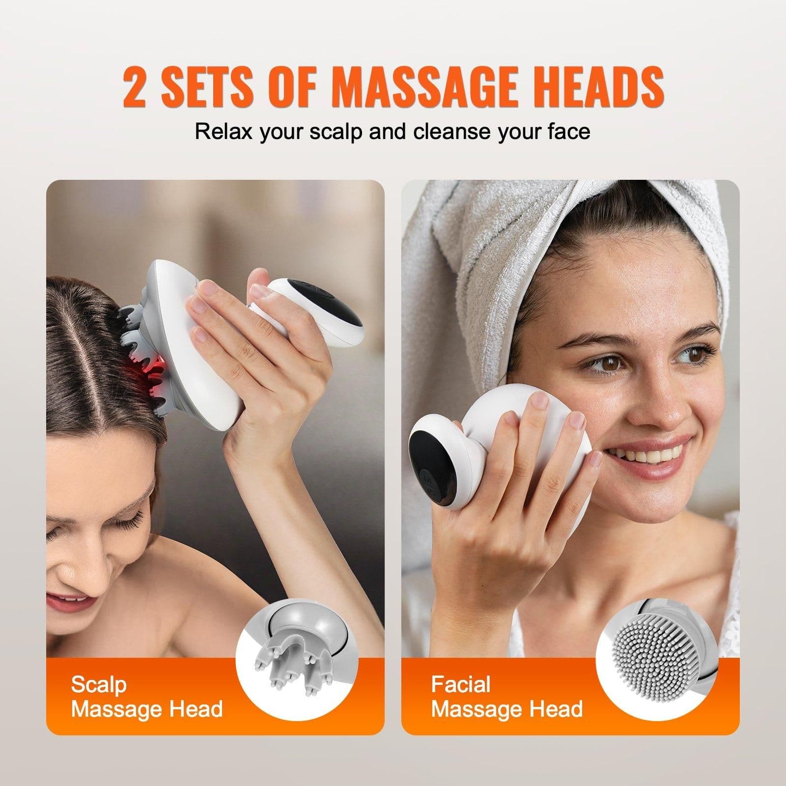 image-VEVOR Electric Scalp Massager Rechargeable Head Massager Waterproof Portable