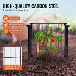 image-VEVOR 5 Pack Plant Protector from Animals, 15.35'' x 15.35'' Chicken Wire Plant Protector, Plant Cages for Outdoor Plants, Flowers & Vegetables, Keeps Bunny Chicken Squirrels Out, 20pcs Metal Mesh