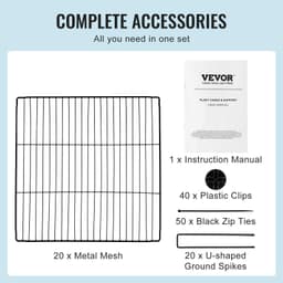 image-VEVOR 5 Pack Plant Protector from Animals, 15.35'' x 15.35'' Chicken Wire Plant Protector, Plant Cages for Outdoor Plants, Flowers & Vegetables, Keeps Bunny Chicken Squirrels Out, 20pcs Metal Mesh