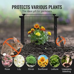 image-VEVOR 5 Pack Plant Protector from Animals, 15.35'' x 15.35'' Chicken Wire Plant Protector, Plant Cages for Outdoor Plants, Flowers & Vegetables, Keeps Bunny Chicken Squirrels Out, 20pcs Metal Mesh