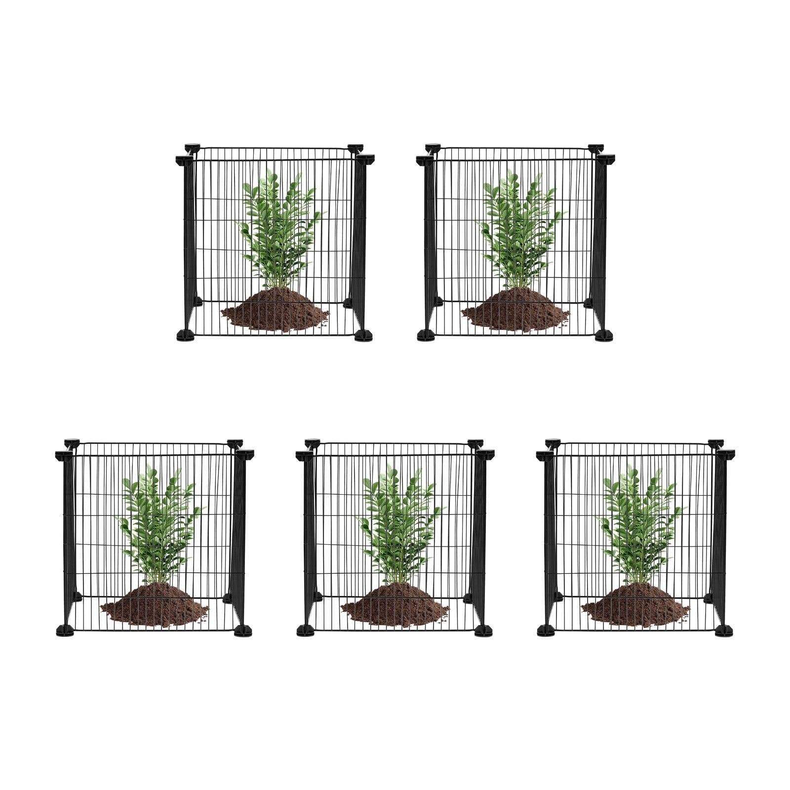 image-VEVOR 5 Pack Plant Protector from Animals, 15.35'' x 15.35'' Chicken Wire Plant Protector, Plant Cages for Outdoor Plants, Flowers & Vegetables, Keeps Bunny Chicken Squirrels Out, 20pcs Metal Mesh