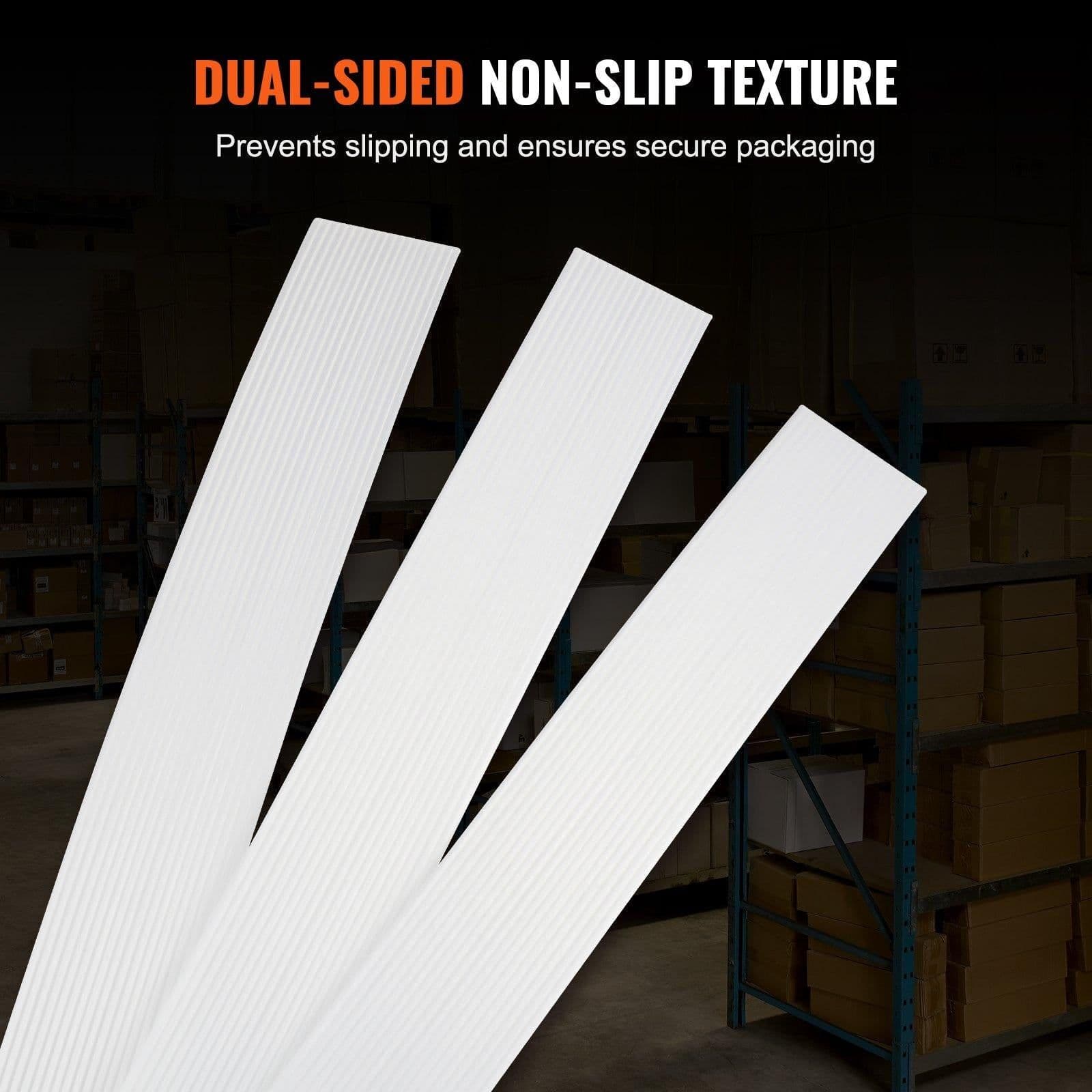 image-VEVOR Packaging Woven Cord Strapping Roll, 330' Length x 3/4" Width x 0.03" Thickness, 1763 lbs Break Strength, Heavy Duty Banding Pallet Strap Coil, Portable Strong Banding Packing Straps, White