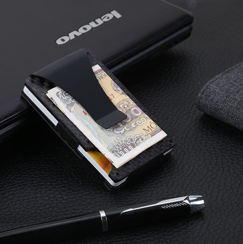 image-Factory supply carbon fiber wallet, metal wallet, wallet, bank card holder, carbon fiber RFID card holder