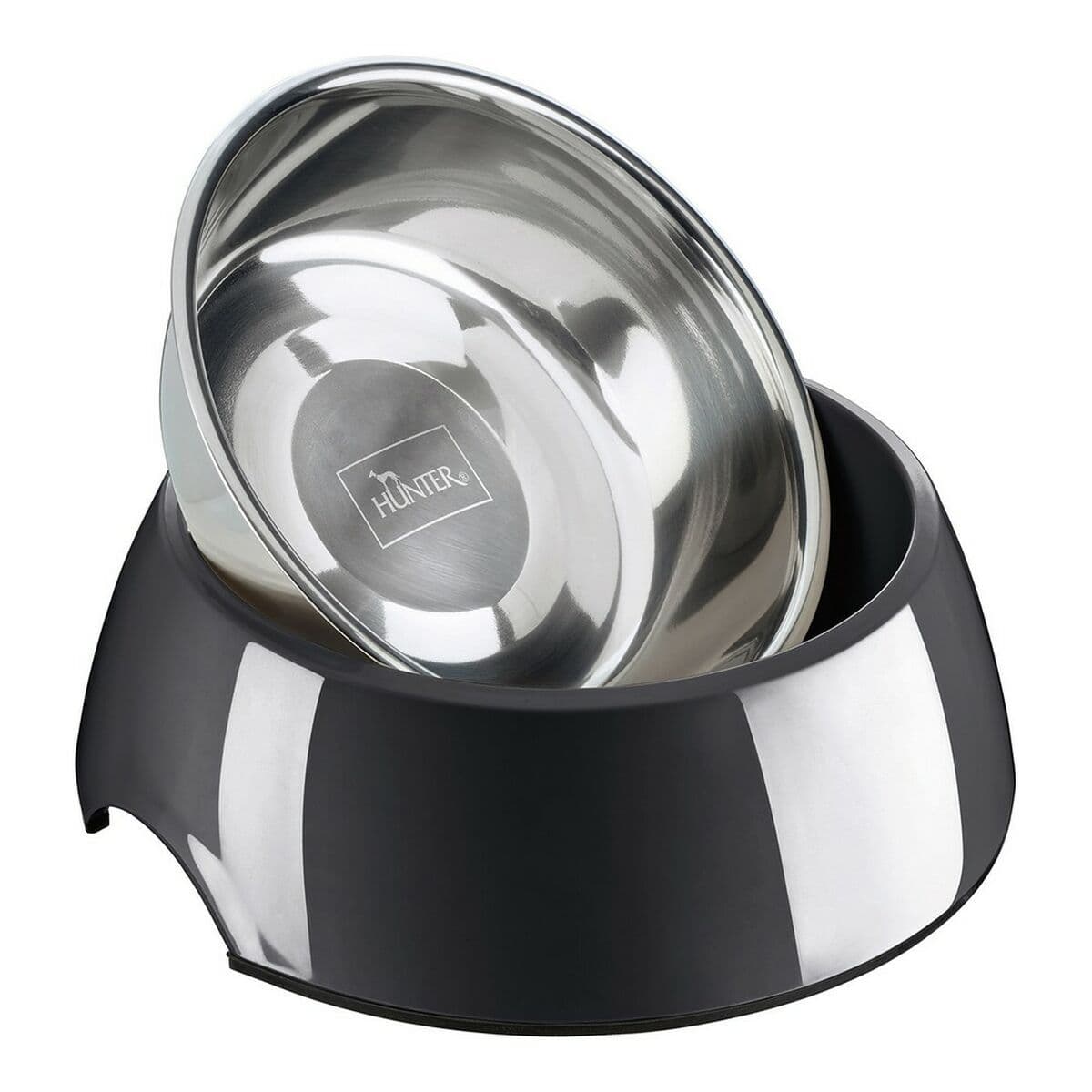 image-Dog Feeder Hunter Melamin Stainless steel Black 700 ml (22 x 22 x 11,5 cm)