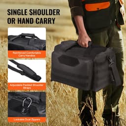 image-VEVOR Range Bag for 3 Pistols Tactical Gun Range Bag Single Shoulder Strip Black