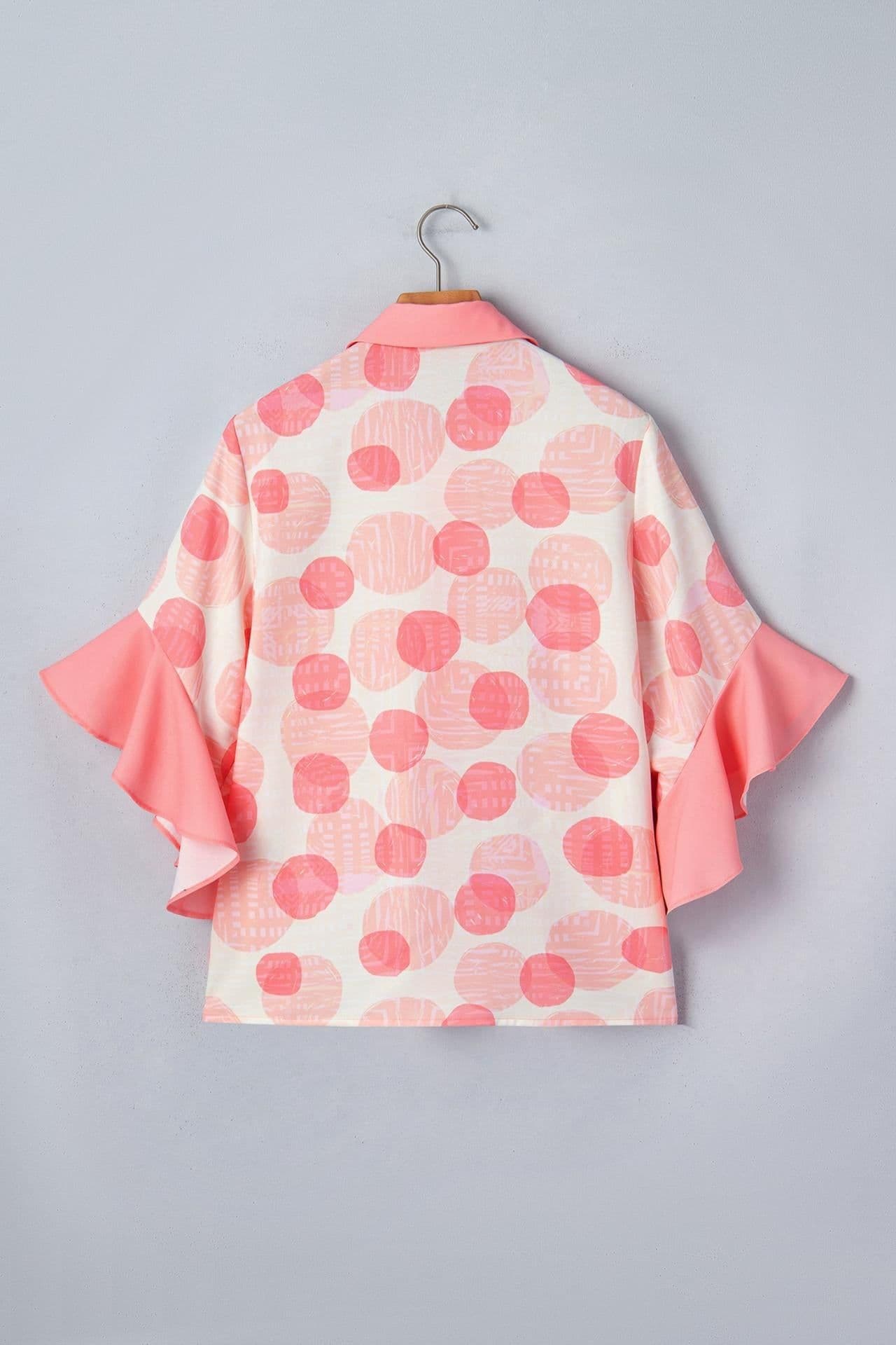 image-Angelica Babydoll Shirt - Polka Dot Short Sleeve