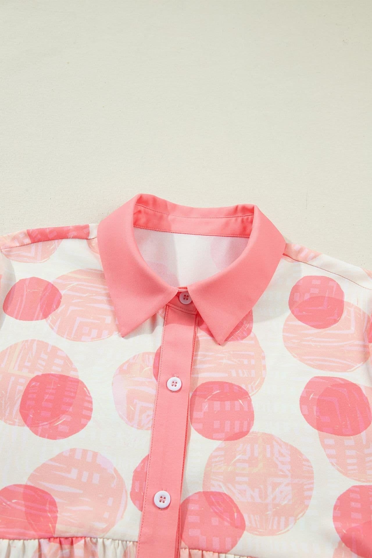 image-Angelica Babydoll Shirt - Polka Dot Short Sleeve