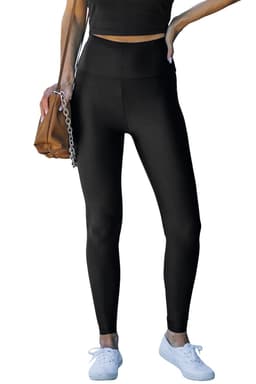 image-High Rise Tight Leggings with Waist Cincher - Black
