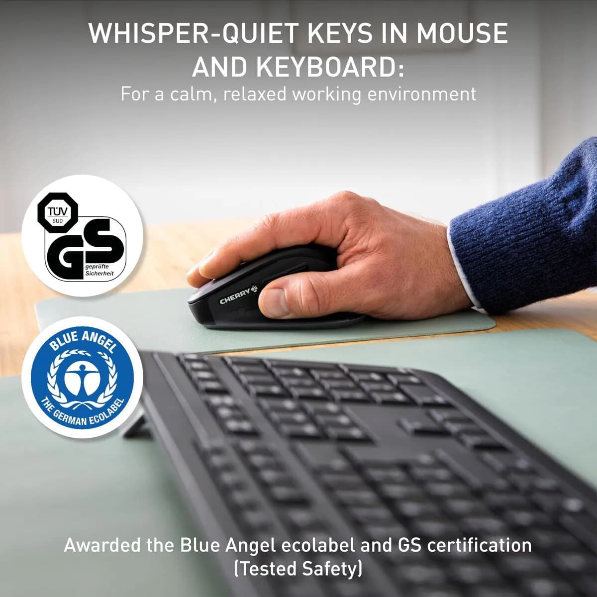 image-Keyboard and Mouse Cherry JD-8550ES-2 Black Spanish QWERTY