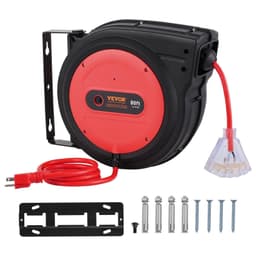 image-VEVOR Retractable Extension Cord Reel - 80 ft 12AWG Heavy Duty