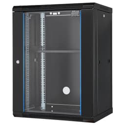 image-VEVOR 15U Wall Mount Network Cabinet, 500 lbs Max. Ground Load Capacity, Server Rack Cabinet Enclosure with Locking Tempered Glass Door, Side Panels, Q235 Carbon Steel, for IT Equipment, A/V Devices