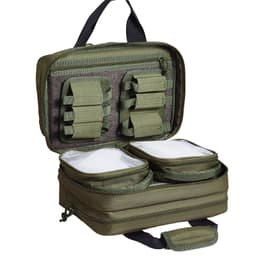 image-VEVOR Range Bag for 2 Pistols Tactical Gun Bag 2 Built-in Pistol Bags Green,Range Bag for Handguns Gun Case Bag with Lockable Zipper for Shooting Range Outdoor Hunting