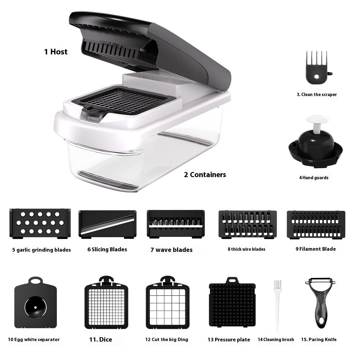 image-Household Multi-function Vegetable Chopper Kitchen 15-in-one