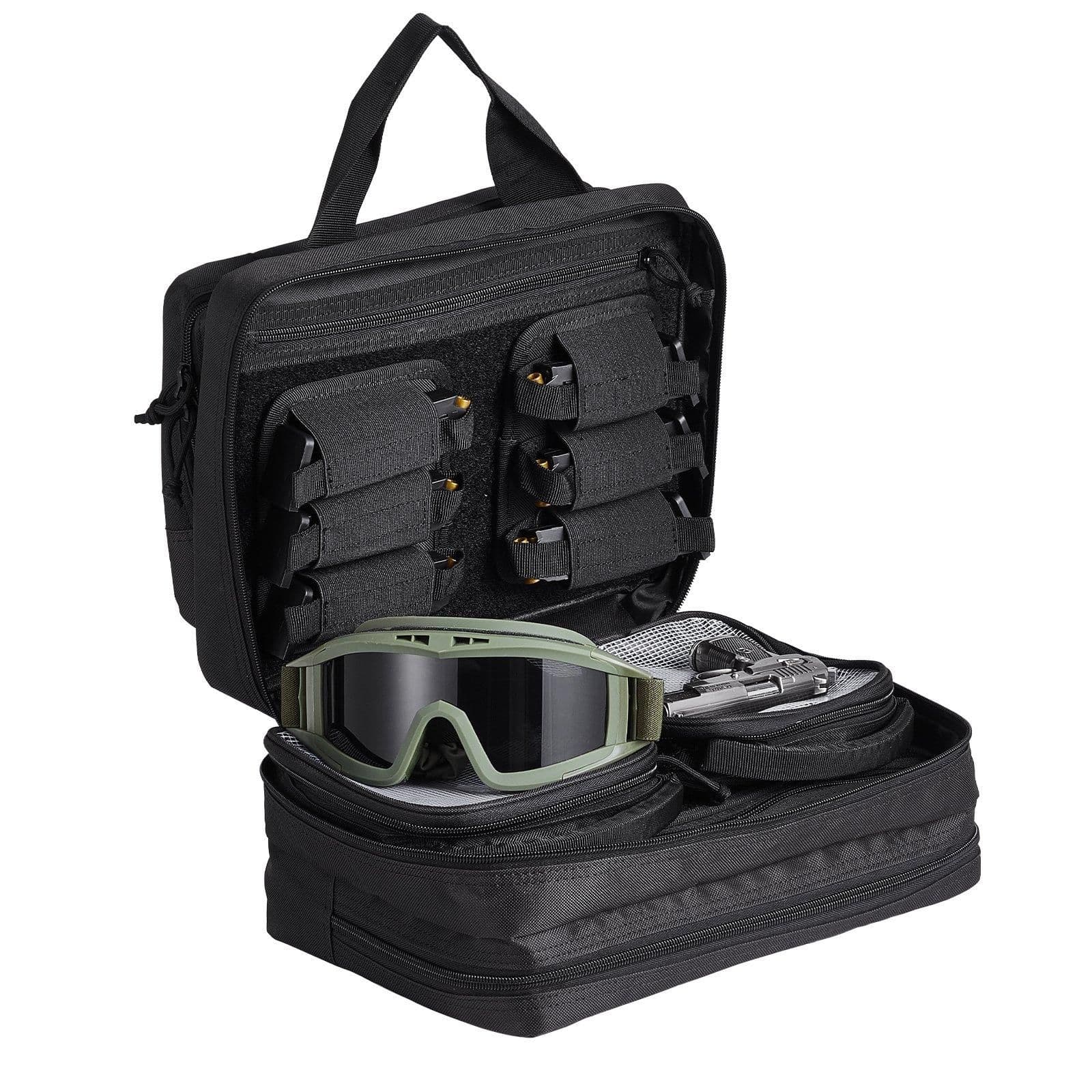 image-VEVOR Tactical Pistol Backpack with 2 Pistol Cases, Gun Range Backpack with 6x Magazine Slots for Shooting and Hunting