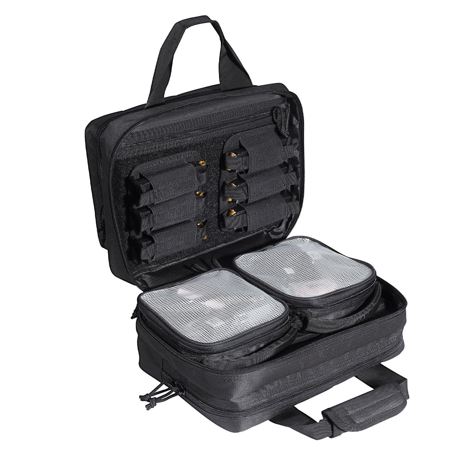 image-VEVOR Tactical Pistol Backpack with 2 Pistol Cases, Gun Range Backpack with 6x Magazine Slots for Shooting and Hunting
