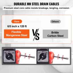image-VEVOR 1100W Electric Drain Cleaner Machine - 120ft x 1.2" Snake