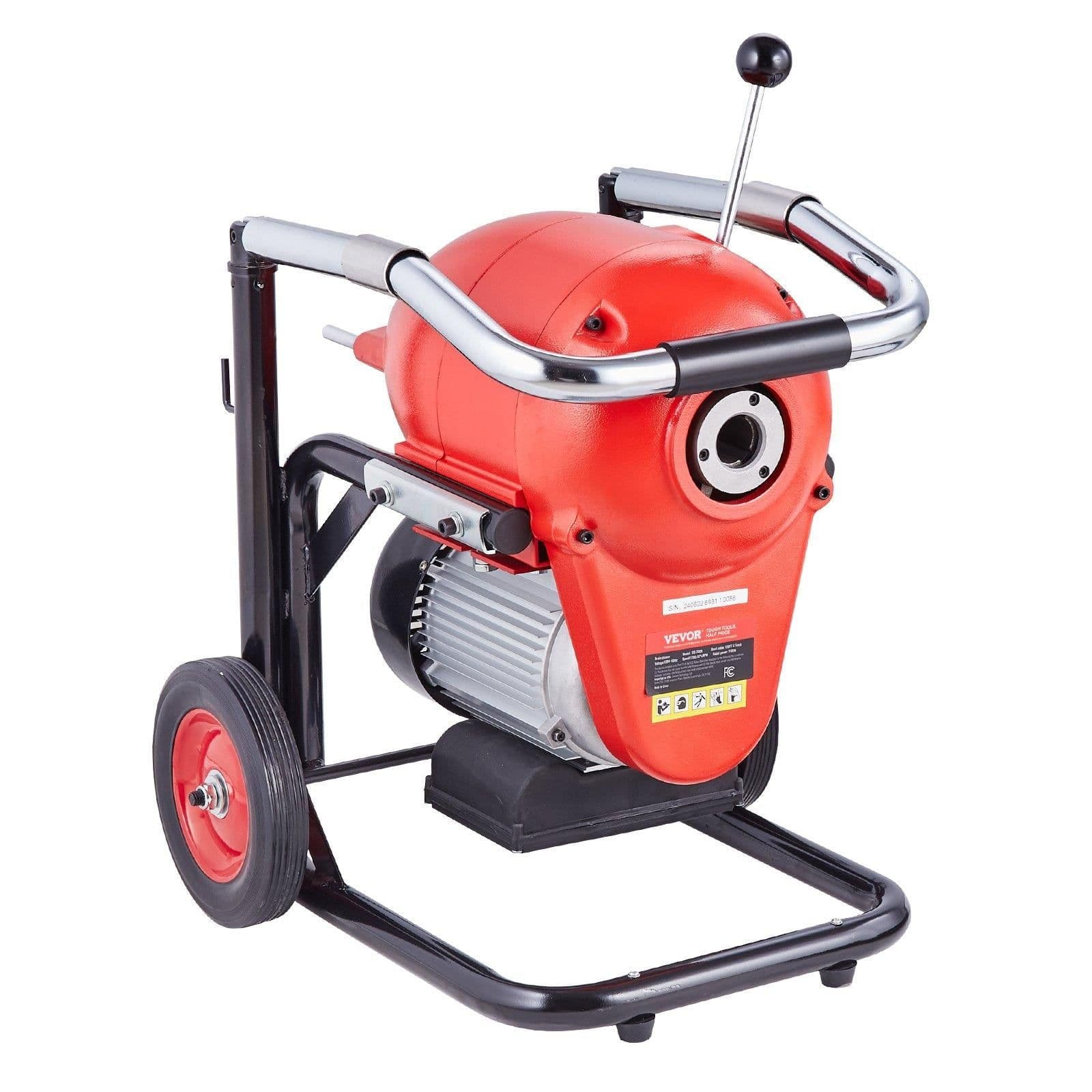 image-VEVOR 1100W Electric Drain Cleaner Machine - 120ft x 1.2" Snake