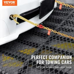 image-VEVOR J Hook Chain, 2PCS 5/16" x 6' G80 15" Long Shank J Hook Tow Chain with RTJ Cluster Hook & Grab Hook, 5400 lbs Working Load, Heavy Duty Transport Truck Chain for Wrecker Recovery Trailer Towing