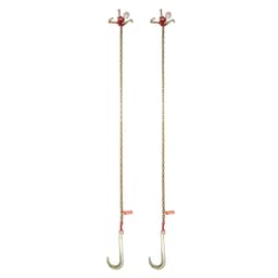 image-VEVOR J Hook Chain, 2PCS 5/16" x 6' G80 15" Long Shank J Hook Tow Chain with RTJ Cluster Hook & Grab Hook, 5400 lbs Working Load, Heavy Duty Transport Truck Chain for Wrecker Recovery Trailer Towing