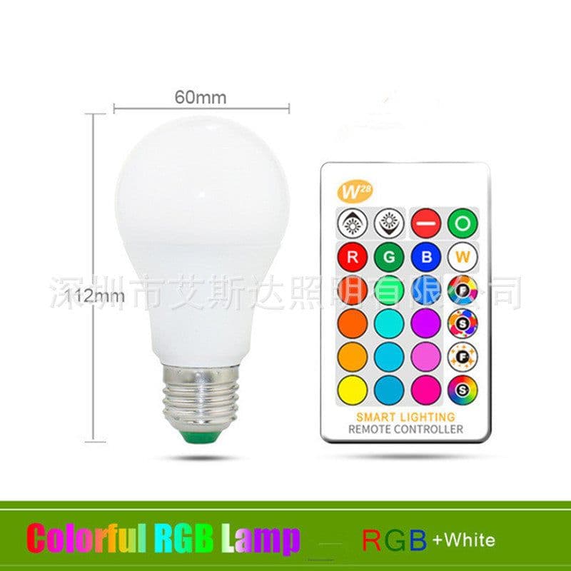image-5W colorful led bulb light RGBW 3W bulb full color plastic package aluminum RGB bulb light remote control light with remote control