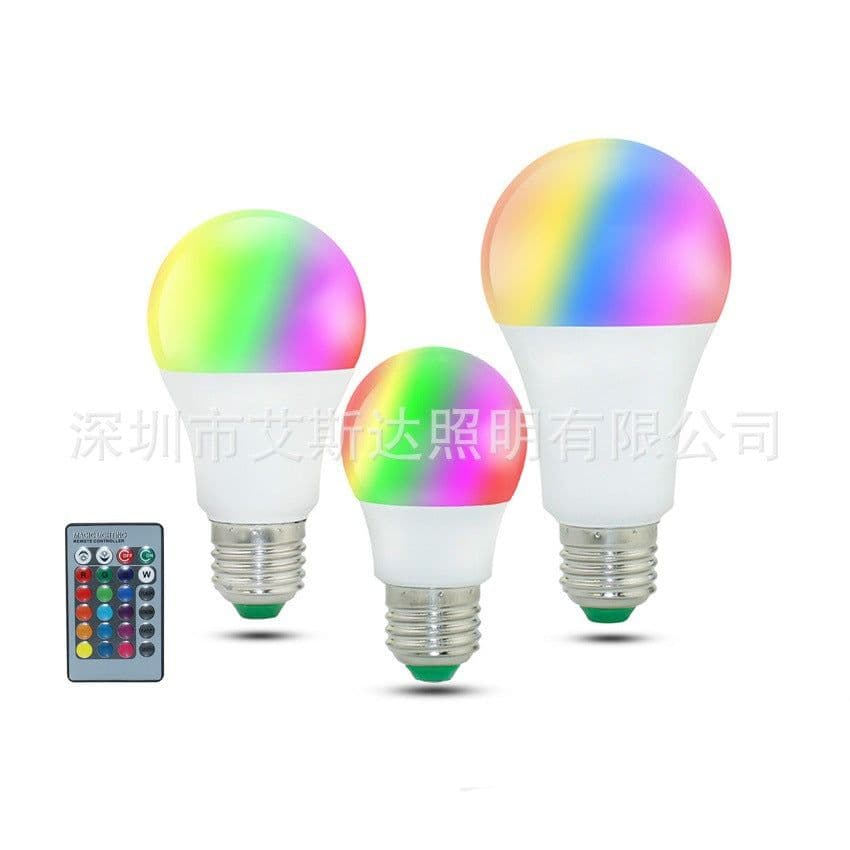 image-5W colorful led bulb light RGBW 3W bulb full color plastic package aluminum RGB bulb light remote control light with remote control