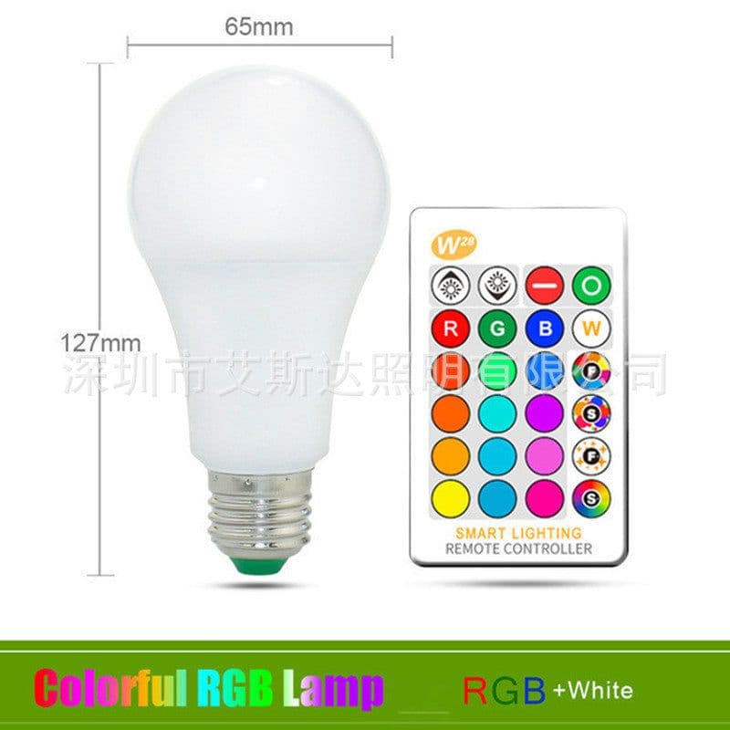 image-5W colorful led bulb light RGBW 3W bulb full color plastic package aluminum RGB bulb light remote control light with remote control