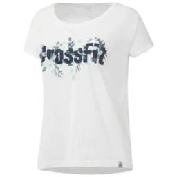 image-Women’s Short Sleeve T-Shirt Reebok Floral Easy Crossfit White