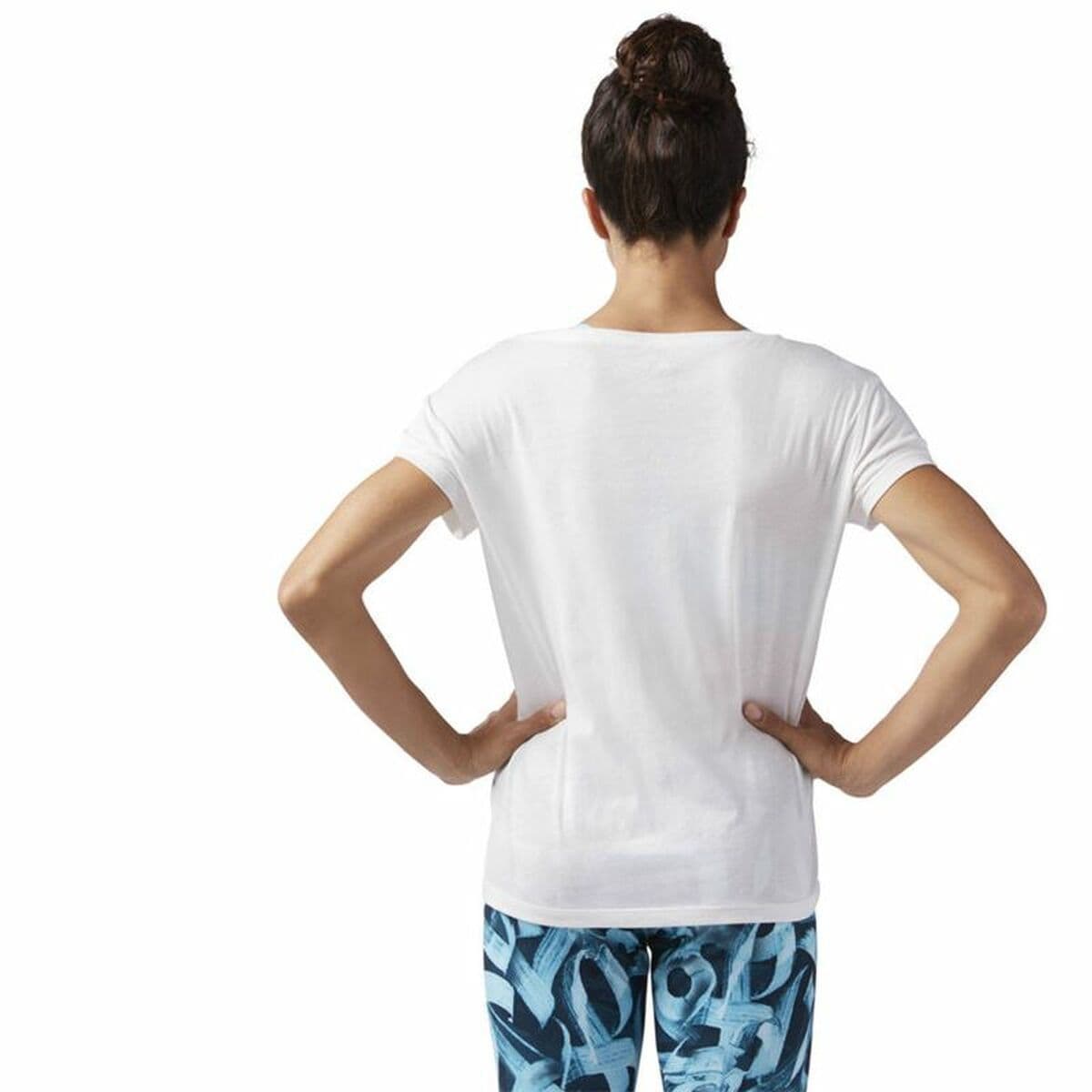image-Women’s Short Sleeve T-Shirt Reebok Floral Easy Crossfit White