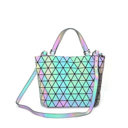image-Luminous color PU geometric rhombus women's bag bucket bag handbag shoulder bag diagonal bag fashion women bag