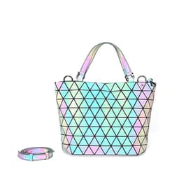 image-Luminous color PU geometric rhombus women's bag bucket bag handbag shoulder bag diagonal bag fashion women bag