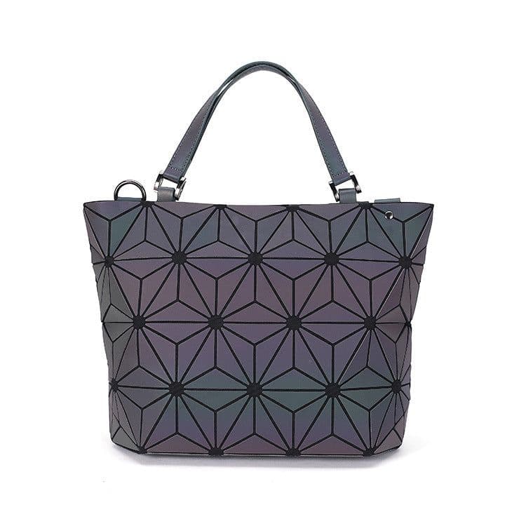 image-Luminous color PU geometric rhombus women's bag bucket bag handbag shoulder bag diagonal bag fashion women bag