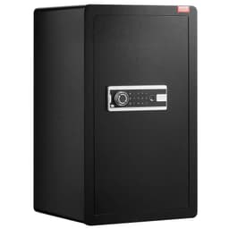 image-VEVOR Single Door 4.0 cu.ft Safe Box with Key Lock, Password & Fingerprint, Safe Lock Box with Fireproof Bag, Key Rack, LED Light, and 2 Shelves for Money, Documents, Jewelry, and Valuables, Black