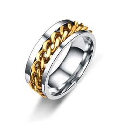 image-New simple transfer jewelry men's titanium steel rotatable beer bottle chain ring personality domineering ring