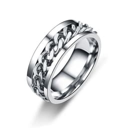 image-New simple transfer jewelry men's titanium steel rotatable beer bottle chain ring personality domineering ring